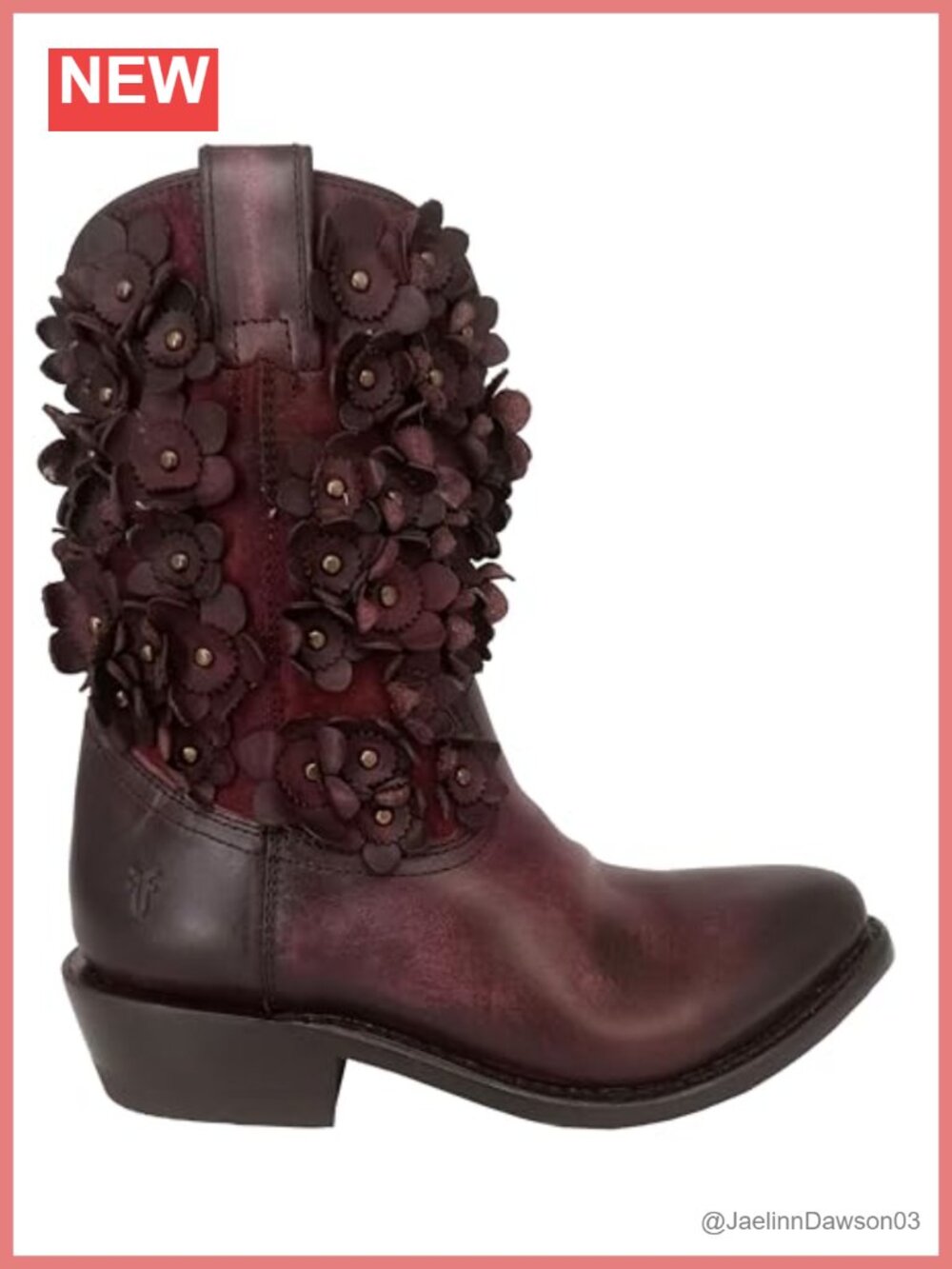 Frye Billy Flower Women's Western Ankle Boot Floral Embroidery Leather